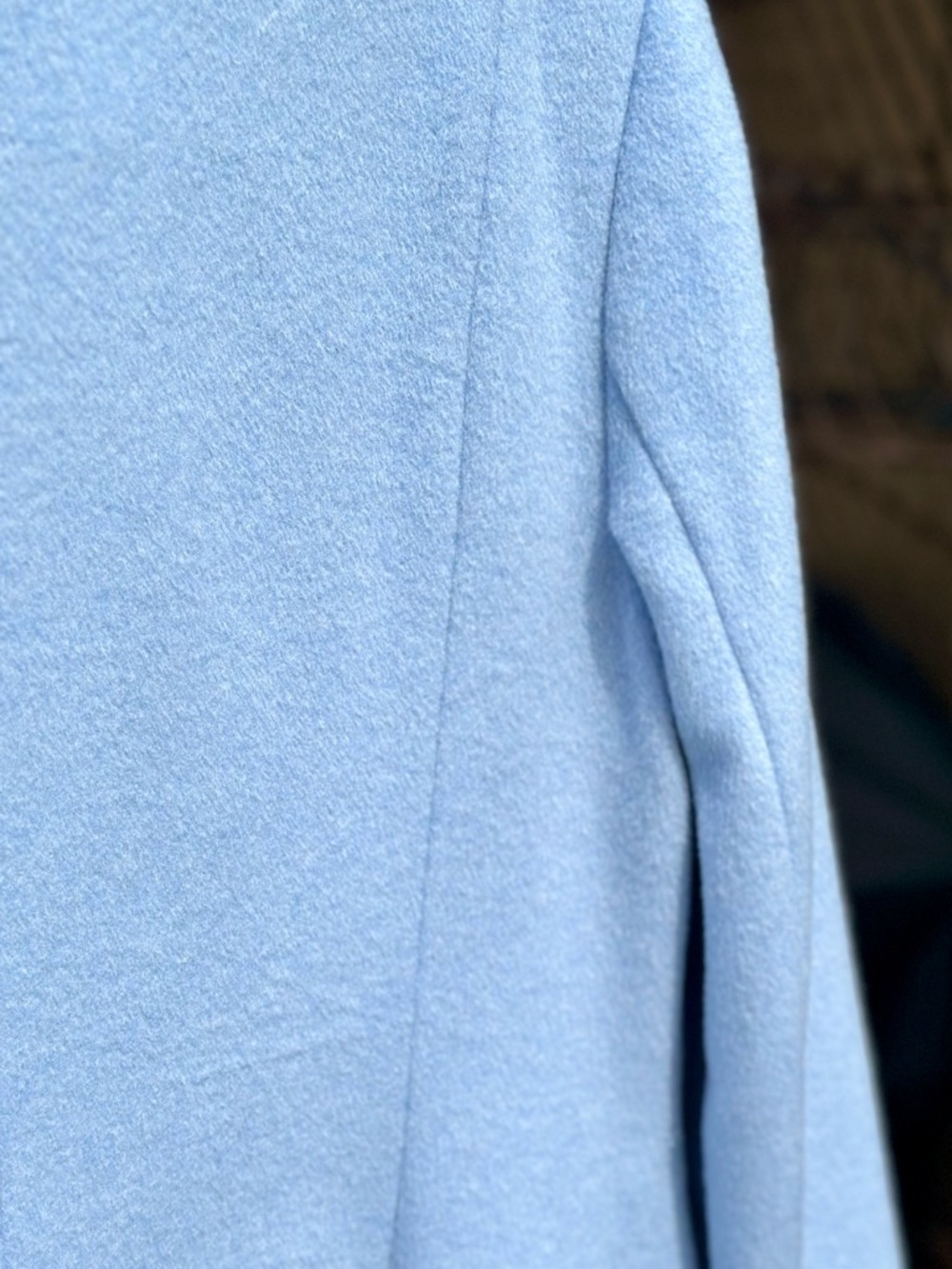 Cole Haan Women’s Pale Blue Wool Blend Lined Draped Shawl Collar Coat - Picture 12 of 16